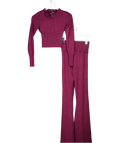 naked Purple Knit Button Up Top And Flares UK S