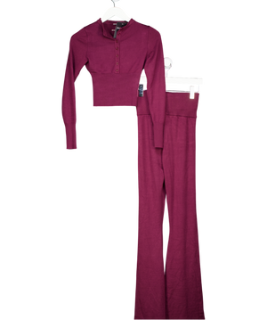 naked Purple Knit Button Up Top And Flares UK S