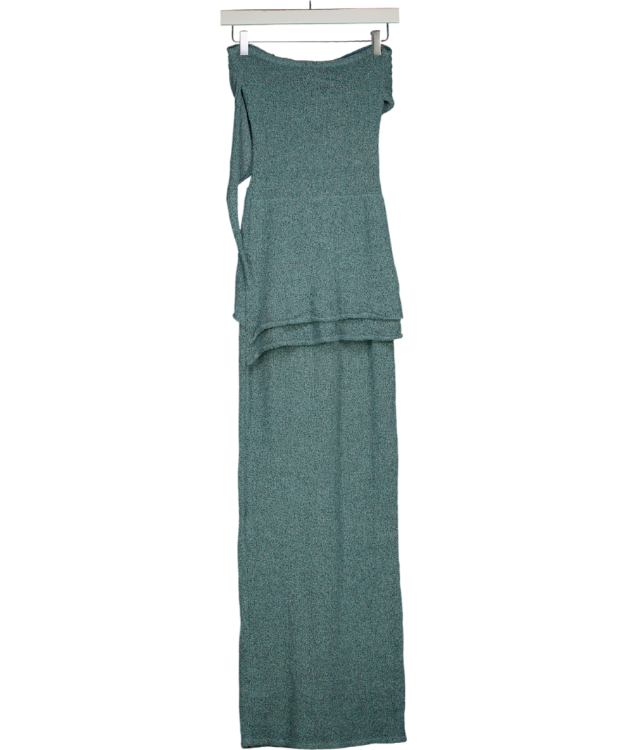 Mars the Label Blue Knit Asymmetric Layered Maxi Bandeau Dress UK M