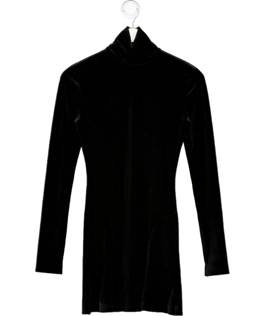 NORMA KAMALI Black Velvet Long Sleeve Mini Dress UK XS