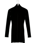 NORMA KAMALI Black Velvet Long Sleeve Mini Dress UK XS