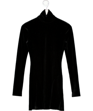 NORMA KAMALI Black Velvet Long Sleeve Mini Dress UK XS
