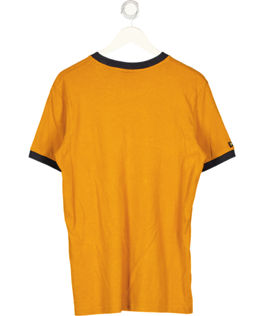 SUPERDRY Yellow Ac Ringer Workwear Graphic Short Sleeve T-shirt UK M