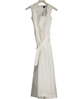 Karen Millen White Scoop Neck Jersey Cotton Mix Maxi Dress UK XS