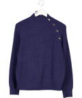 New Look Navy Blue Supersoft Jumper With Gold Button Detail UK S