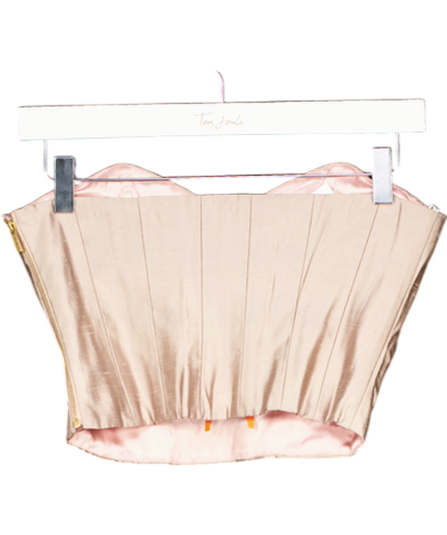 Karen Millen Pink Strapless Silk Pleated Bustier UK 8