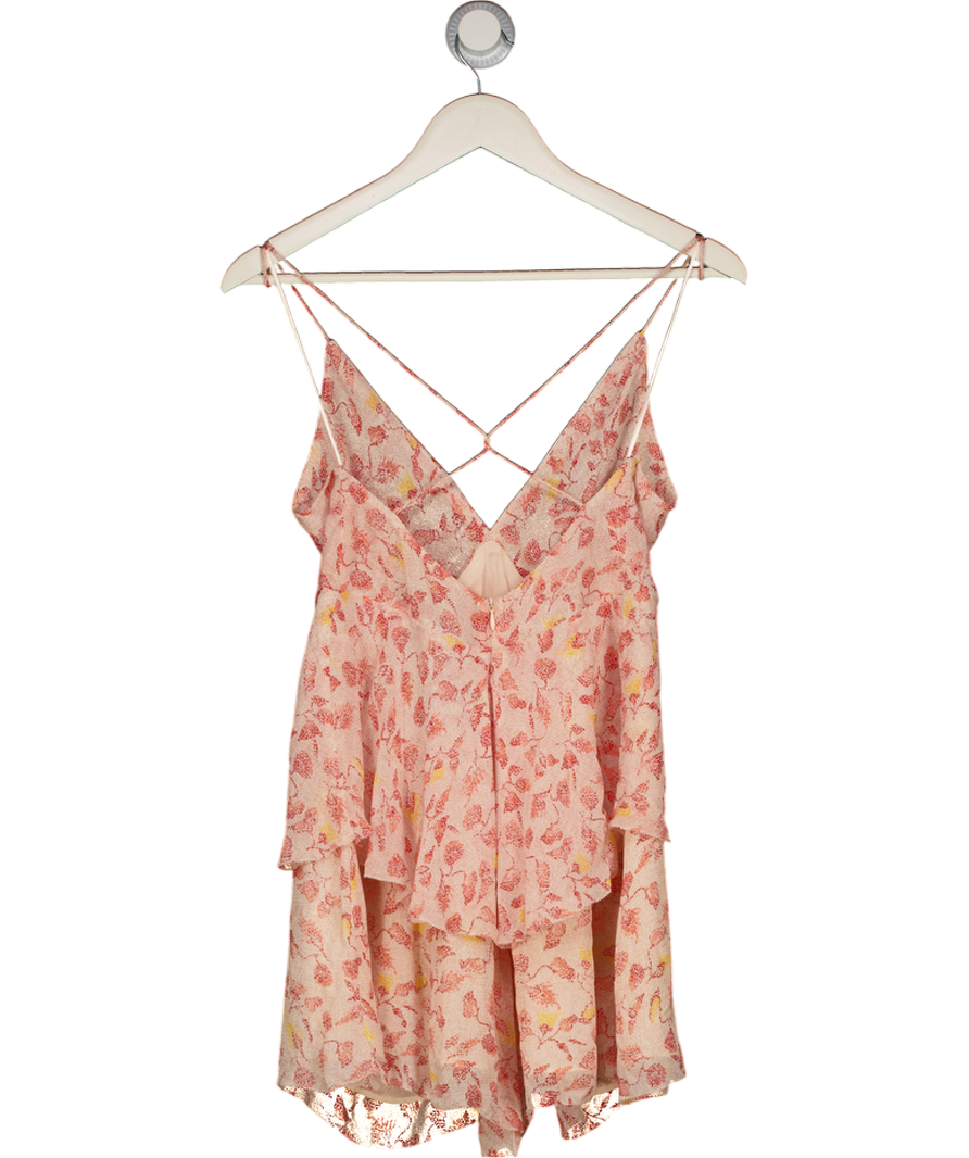 ZARA Pink Floral Ruffle Mini Dress UK M
