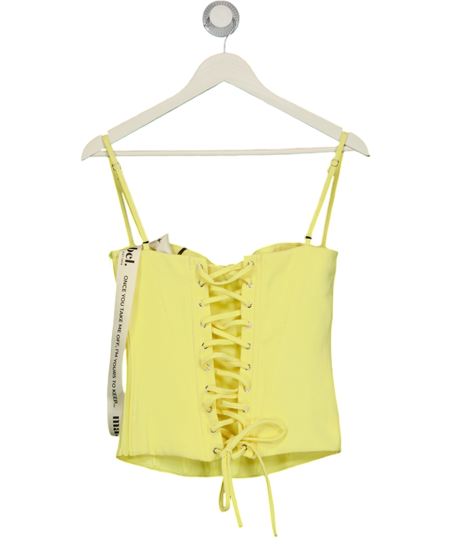 MARS THE LABEL Lemon Yellow Corset Top UK 8
