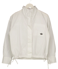adidas White Long Sleeve Draw String Shirt UK XS