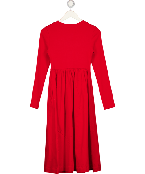 Red Maeve Long-sleeve Twofer Cardigan Midi Dress UK XS