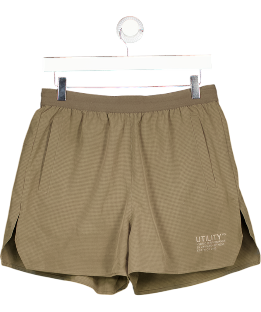 VANQUISH Khaki Green Utility Performance Shorts UK M
