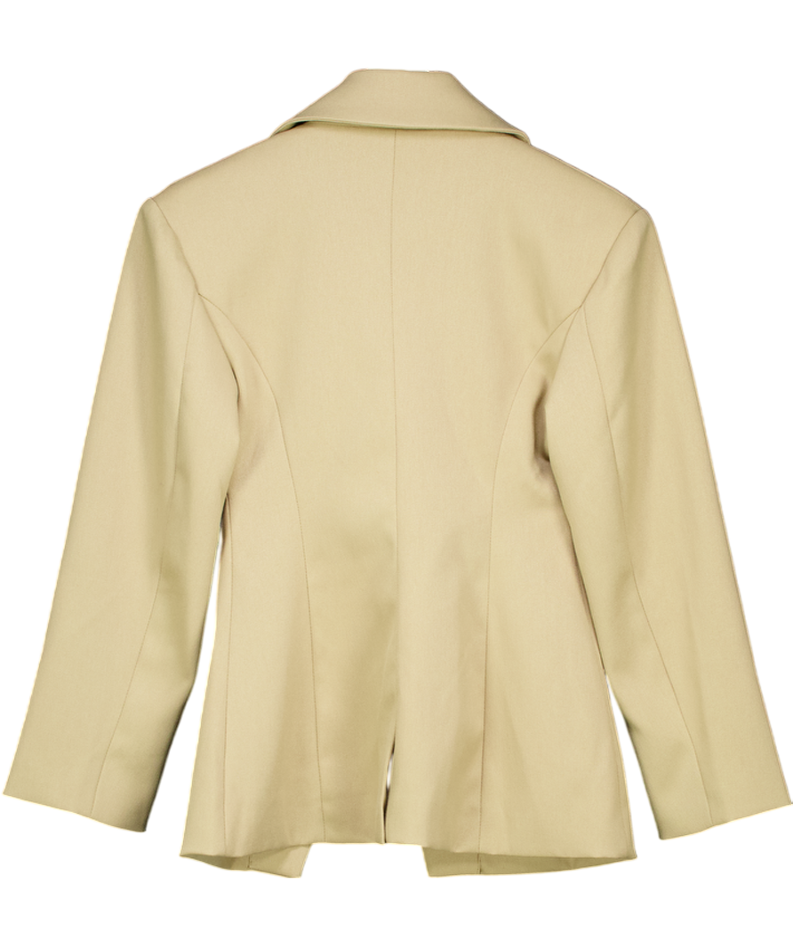 4th & Reckless Beige Reese Cinched Waist Tailored Blazer UK 8