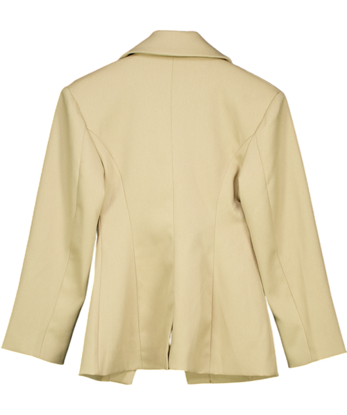 4th & Reckless Beige Reese Cinched Waist Tailored Blazer UK 8