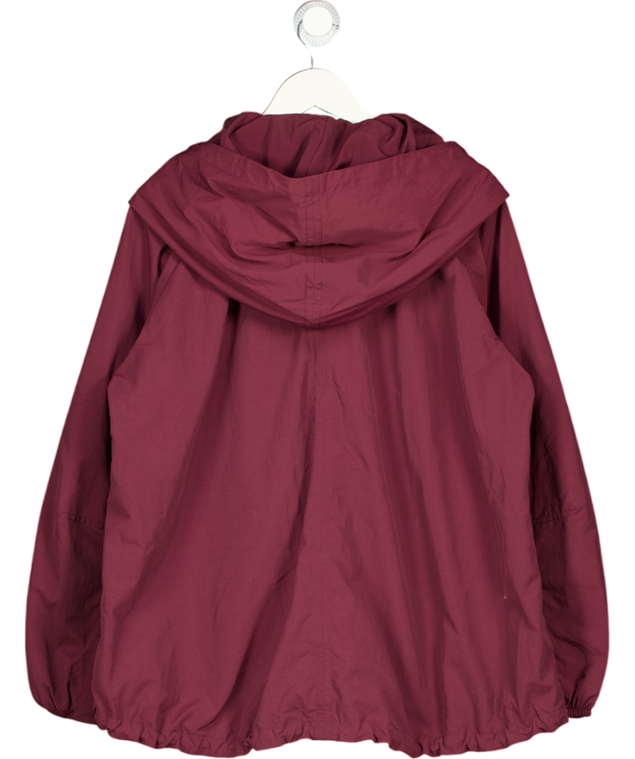 COS Dark Red Technical Hooded Parka Jacket UK S
