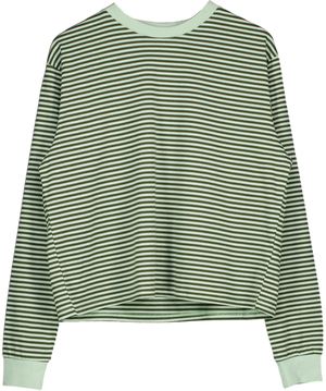 WHITE FOX Touchdown Long Sleeve Tee Green Stripe UK S/M