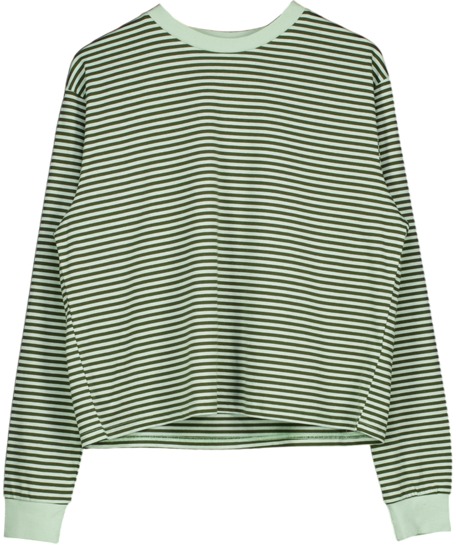 WHITE FOX Touchdown Long Sleeve Tee Green Stripe UK S/M