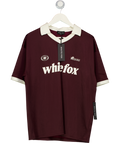 WHITE FOX Red Burgundy Release 15 Janie Oversized Jersey Top UK XS/S