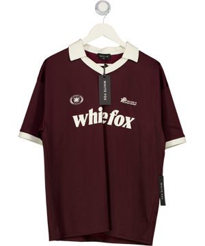 WHITE FOX Red Burgundy Release 15 Janie Oversized Jersey Top UK XS/S