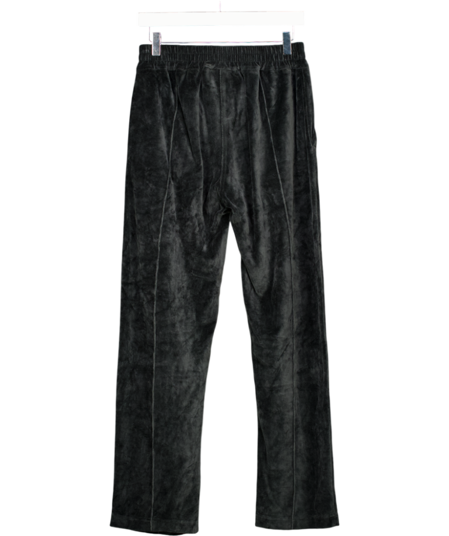 OAS Black Velour Casual Straight Leg Pant UK S
