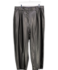 F&F Black Faux Leather Pleated Barrel Leg Trousers UK 18