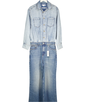 Good American Denim Shirt Jumpsuit In Blue UK S