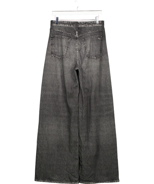 Rag & Bone Black Wash Soft Cotton Denim Look Wide Leg Trousers W27