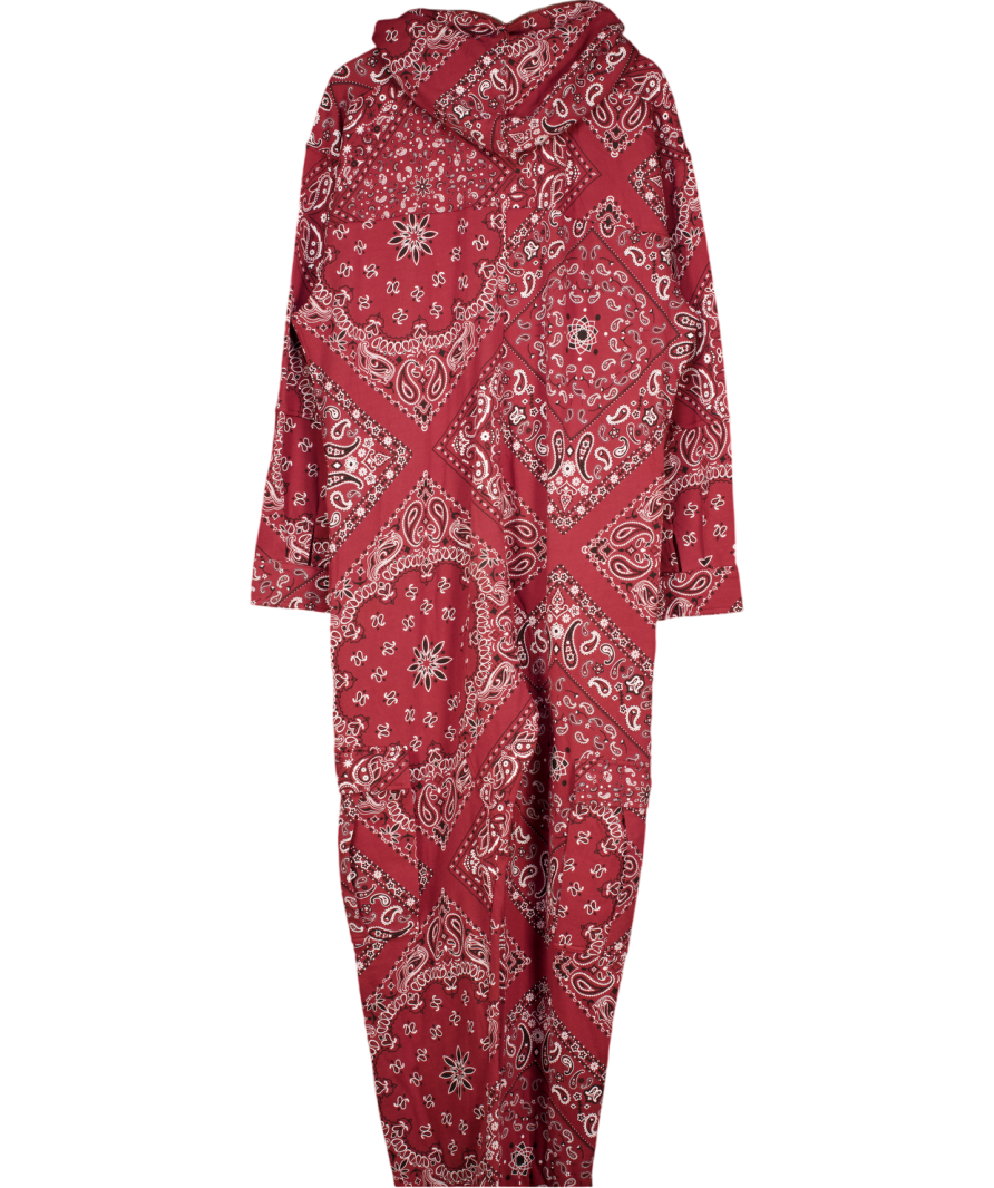 One Piece Red Cargo Baggy Paisley Jumpsuit/onesie UK M