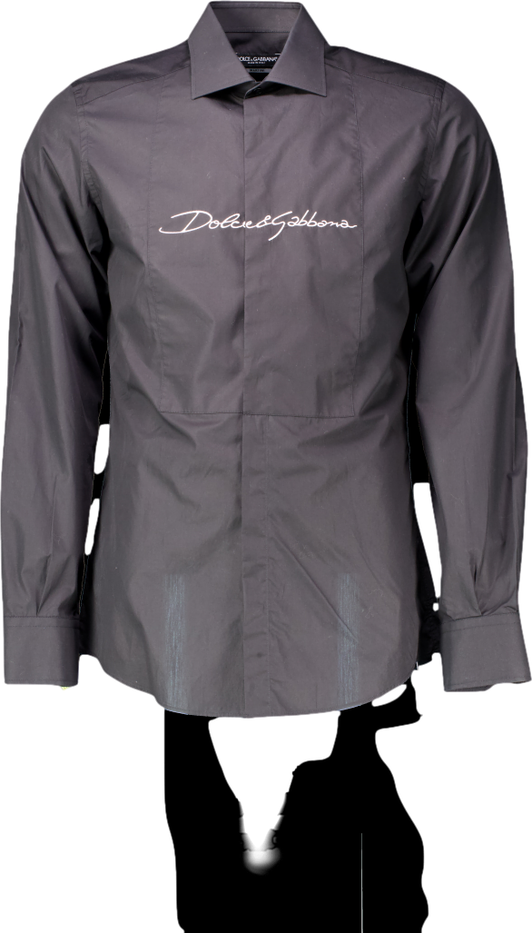 Dolce & Gabbana Black Tuxedo Martini Embroidered Shirt UK S