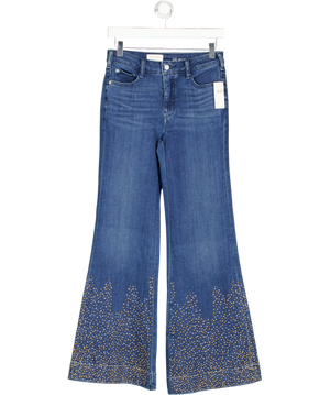ANTHROPOLOGIE Blue Pilcro Embellished Flare Jeans W26