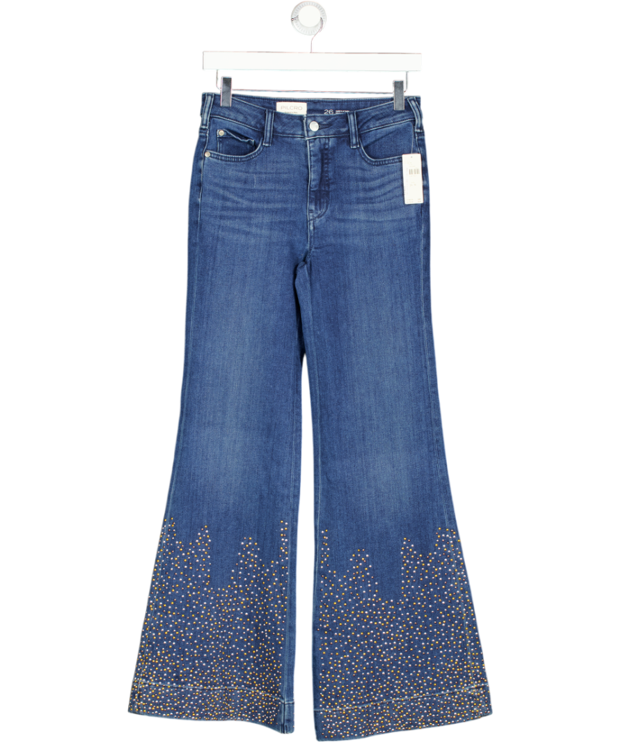 ANTHROPOLOGIE Blue Pilcro Embellished Flare Jeans W26