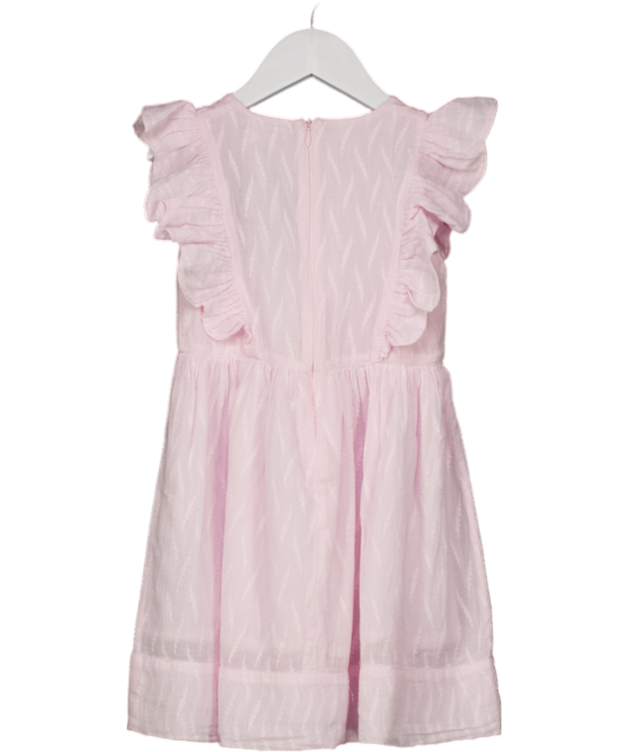MORLEY Pink Ruffle Sleeve Embroidered Cotton Dress 6 Years
