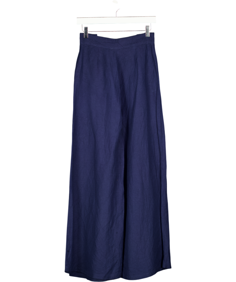 PAOLITA Navy Blue Linen Blend Nautical Trousers UK S
