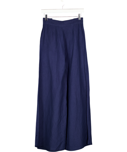 PAOLITA Navy Blue Linen Blend Nautical Trousers UK S