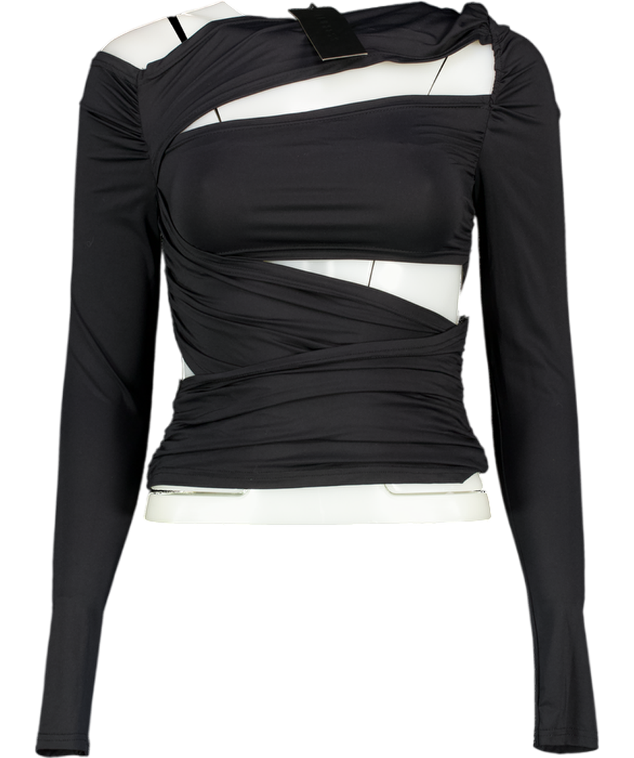 Lioness Black Untamed Long Sleeve Top UK XS