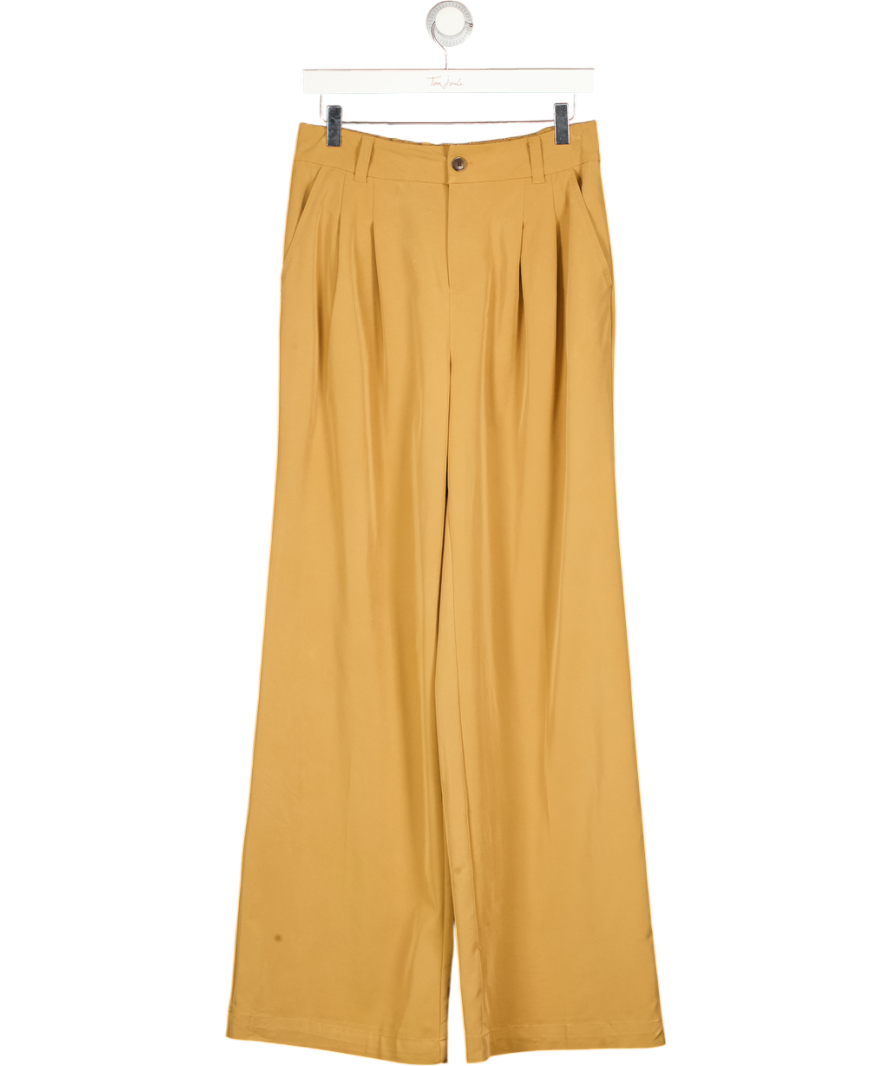 VARLEY Tan Brown Jayla Wide-leg Stretch-woven Trousers UK M