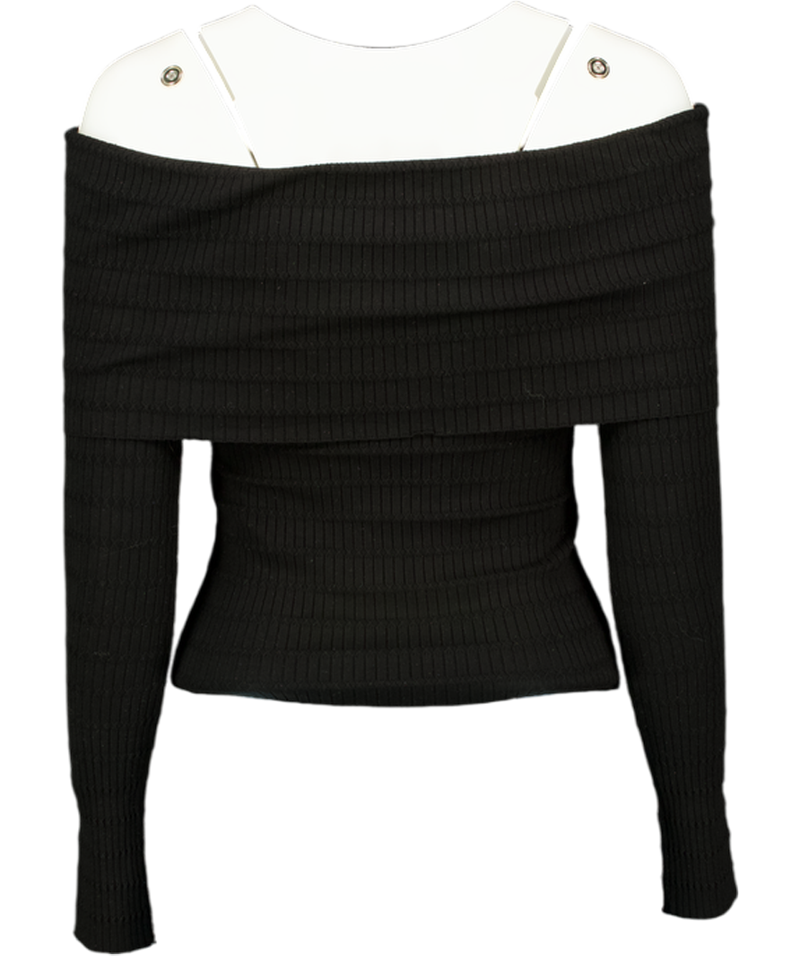 MARELLA Black Slim-cut Off-the-shoulder Top UK S