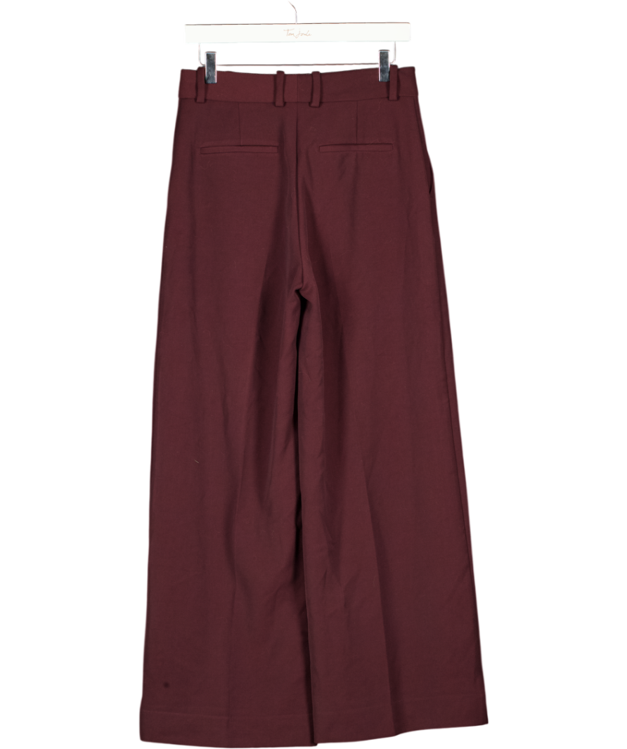 REISS Berry Red Berry Gabi Slim-fit Suit Trousers UK 8