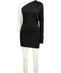 GAUGE81 Black Satin One Shoulder Mini Dress UK XS
