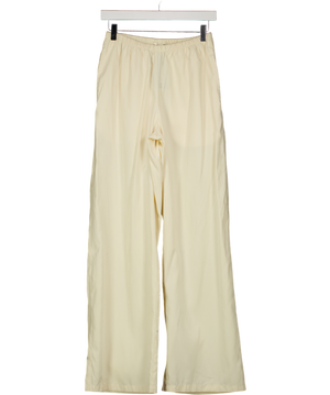 WHITE FOX Cream Wide Leg Trousers UK XS