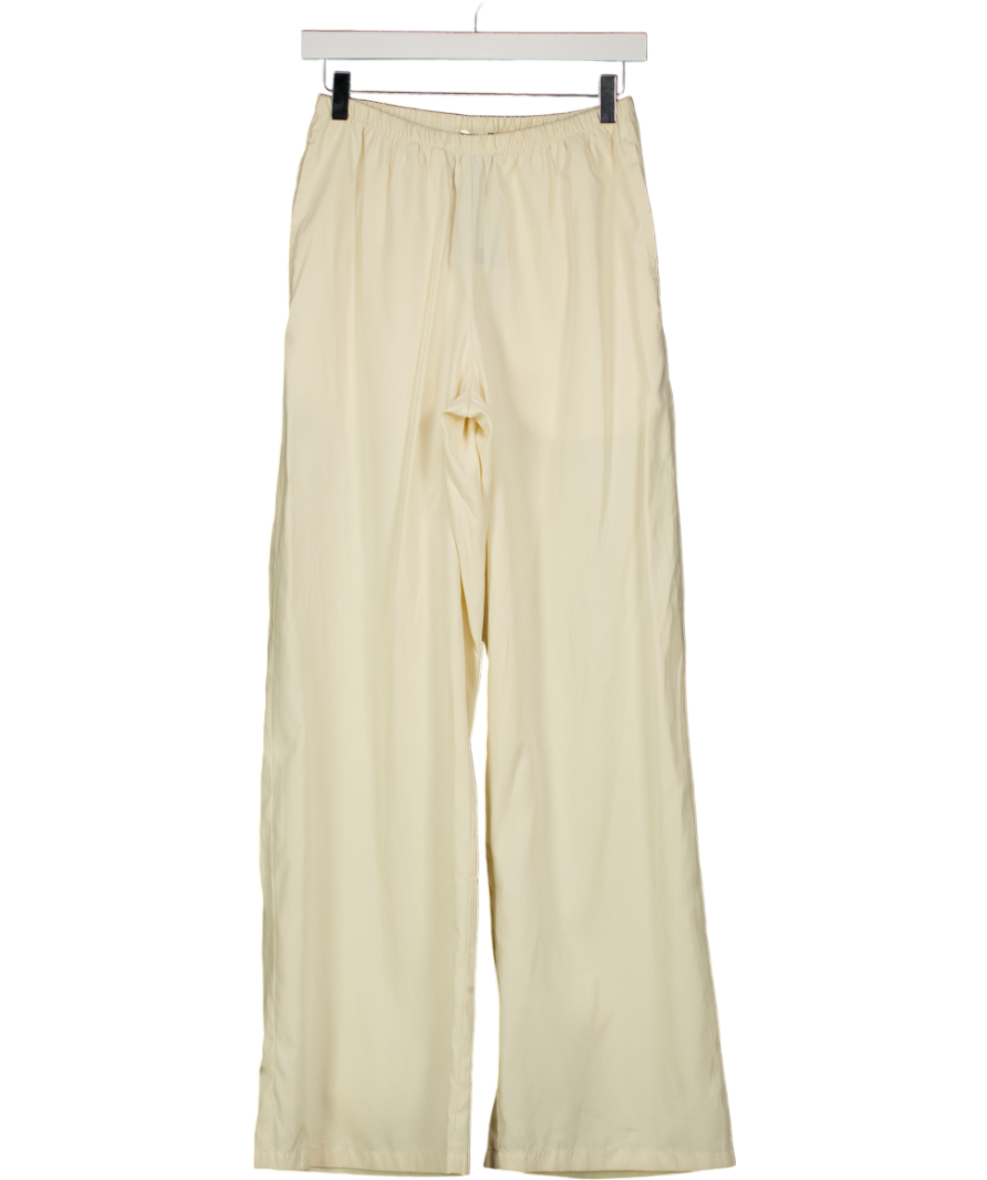 WHITE FOX Cream Wide Leg Trousers UK XS