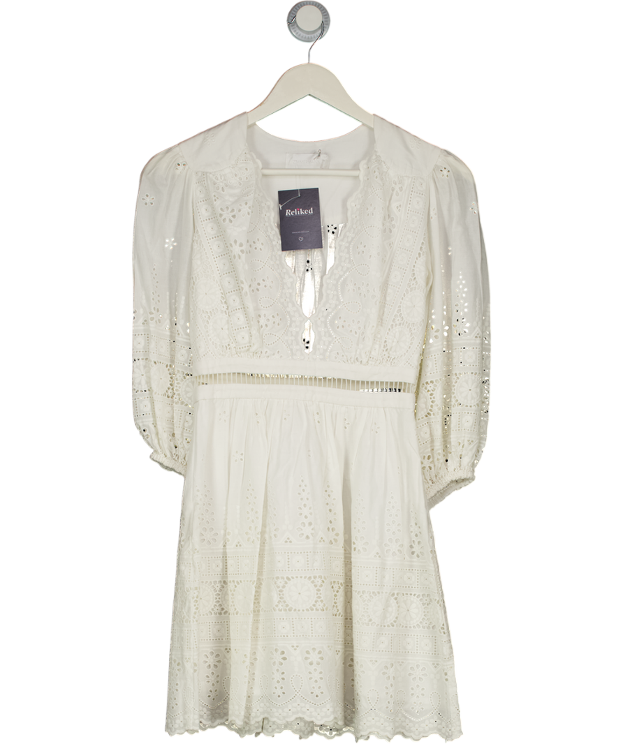 Zimmermann White Broderie Day Dress Sz 0p (petite) UK 6