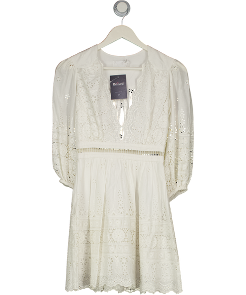 Zimmermann White Broderie Day Dress Sz 0p (petite) UK 6