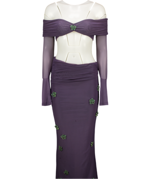 OUTCAST Purple Maxi Dress UK S