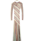 MICHELLE KEEGAN Multicoloured Asymmetric Stripe Knitted Maxi Dress UK 6
