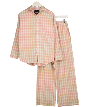 identity lingerie Pink & White Print Pyjamas With Long Sleeve UK S