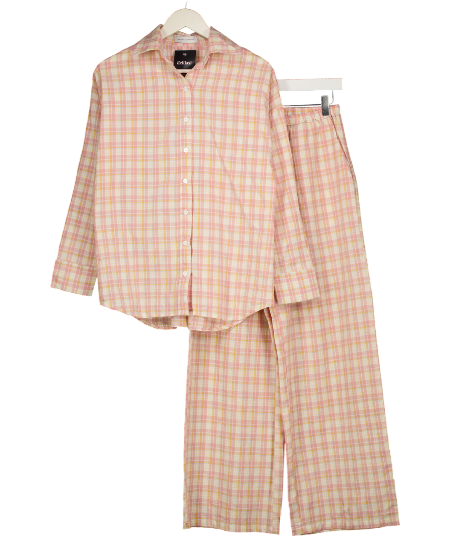 identity lingerie Pink & White Print Pyjamas With Long Sleeve UK S