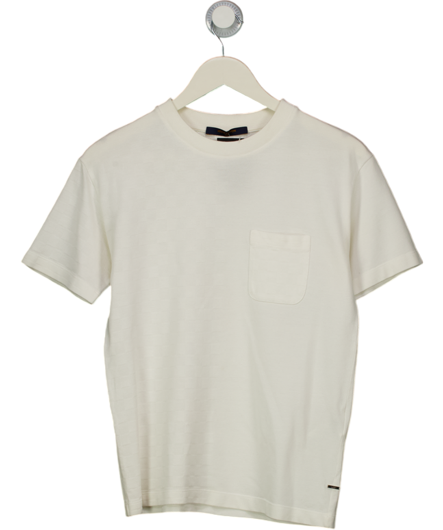 Louis Vuitton Cream Half Damier Pocket T-shirt UK XS