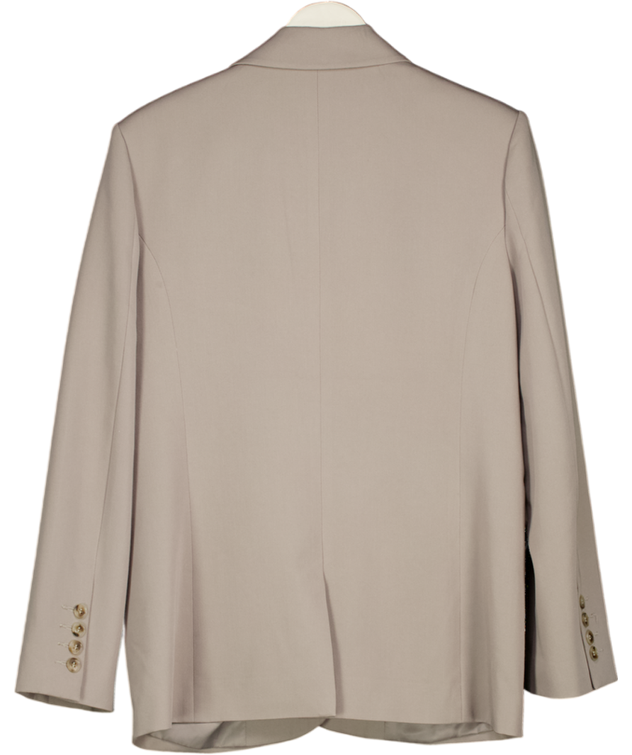 NA-KD X Claire Rose Beige Pocket Detail Oversized Blazer UK 8