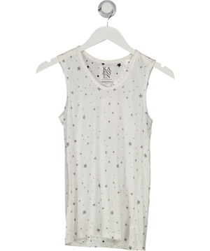 ZOE KARSSEN White Cotton Modal Star Print Vest Top UK XS