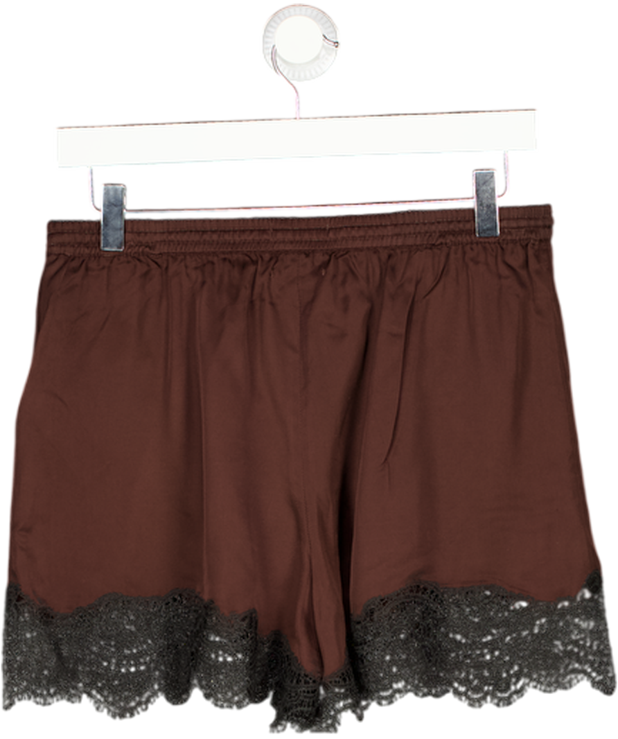 ALIGNE Chocolate Brown Linette Lace Trim Short UK 10